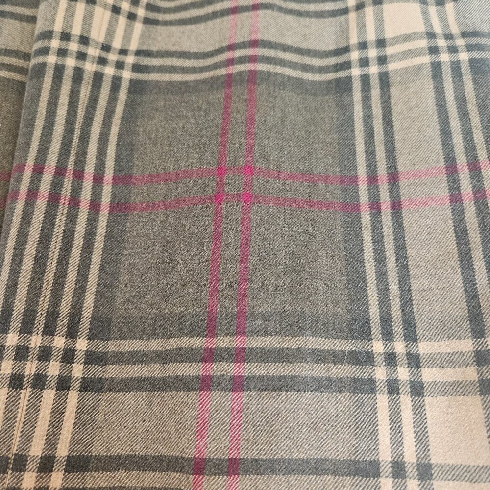 VTG Talbots Midi Skirt 100% Wool Women's SZ 14 Plaid Gray Preppy Academia Work - Picture 12 of 12